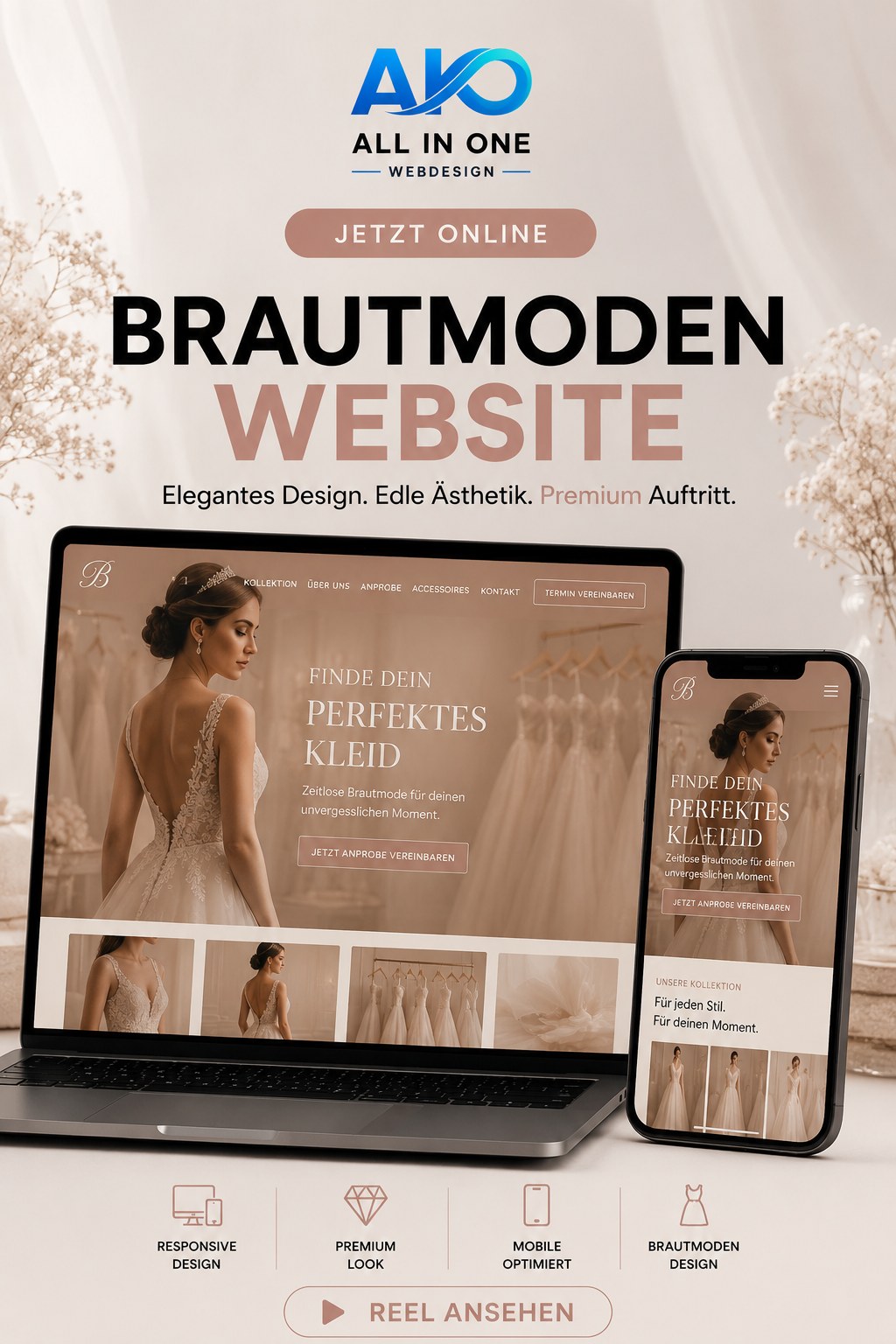 Brautmoden Website Referenz von All in One Webdesign