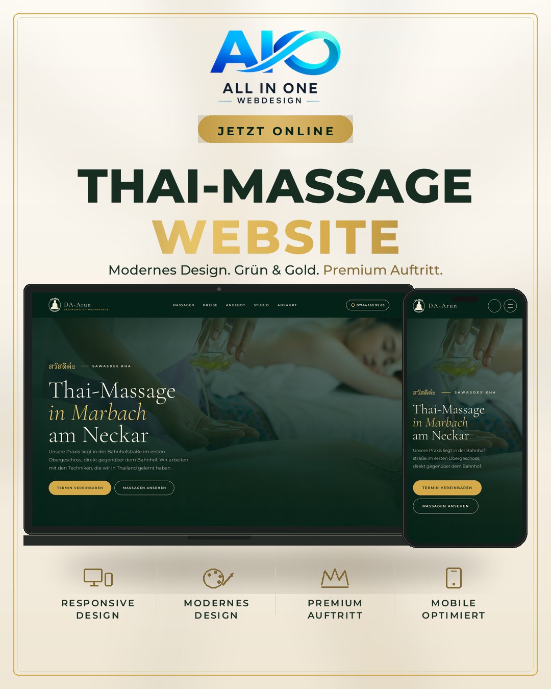 DA-Arun Gesundheits-Thai-Massage in Marbach am Neckar, Website von All in One Webdesign