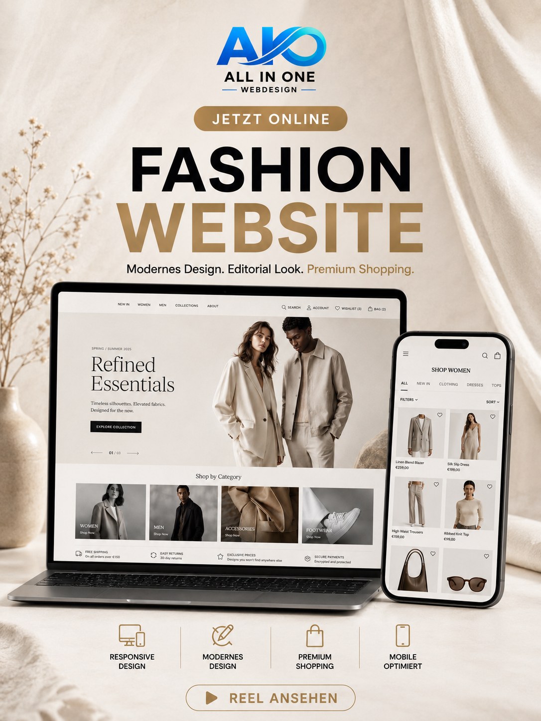 Fashion Website Referenz von All in One Webdesign