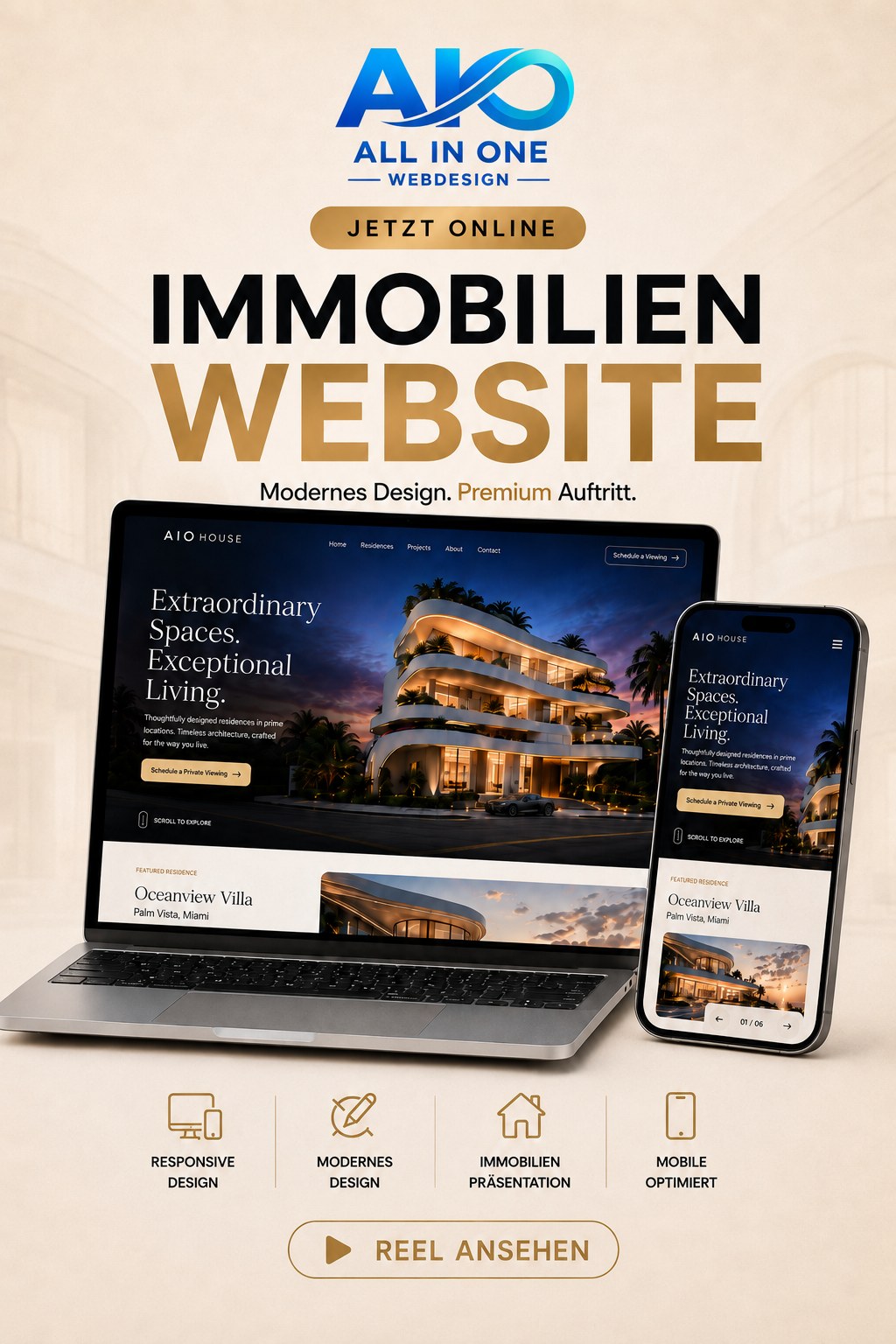 Immobilien Website Referenz von All in One Webdesign