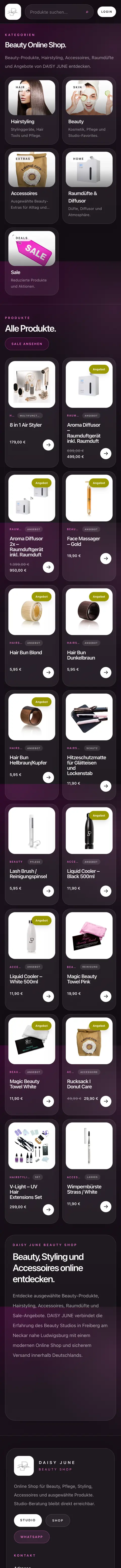 Daisy June Beauty Online-Shop von All in One Webdesign