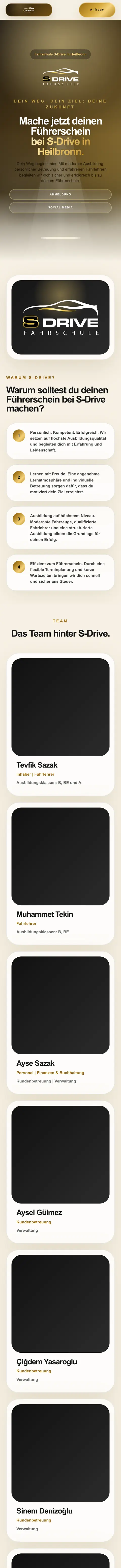 Fahrschule S-Drive Website von All in One Webdesign