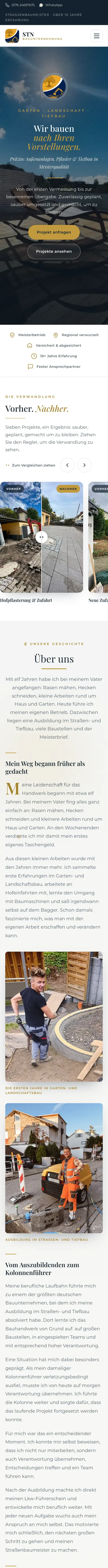 STN Bauunternehmung, Website mit Brennholz-Shop für Garten-, Landschafts- und Tiefbau von All in One Webdesign